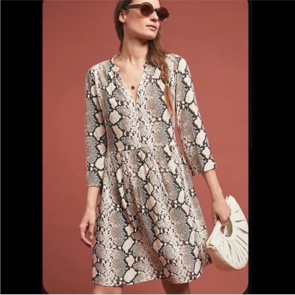 Maeve Dresses & Skirts - Anthropologie Maeve Juno Snakeskin Print Dress Size Large
